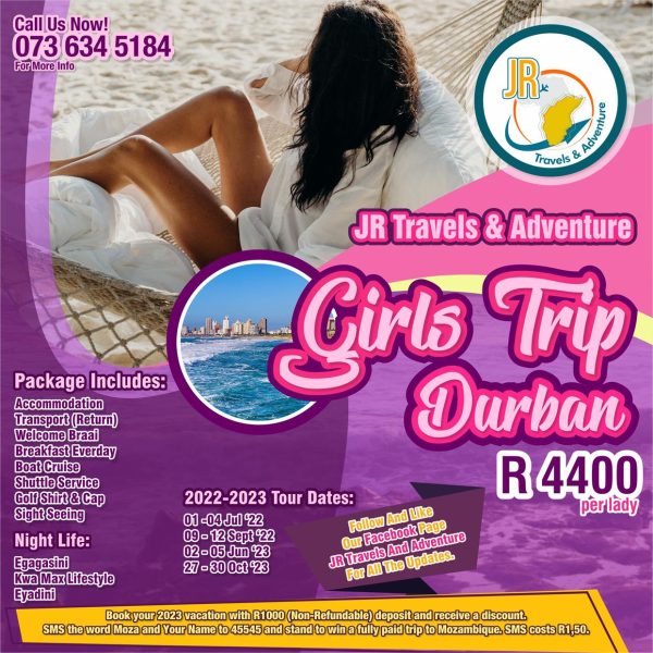 JR Travels & Adventure - Durban Girls Trips 2023